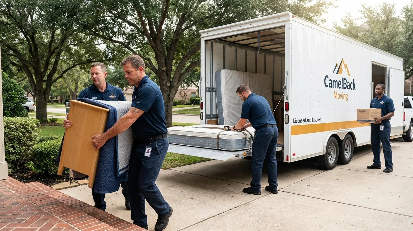 Crew loading residential truck for cross-state move from Pine Beach, NJ