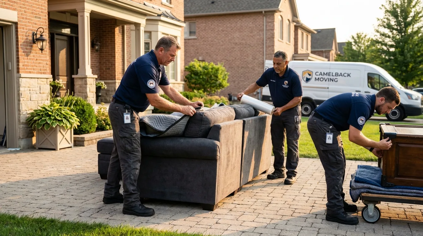 Large estate moving crew wrapping furniture in Pine Beach, NJ