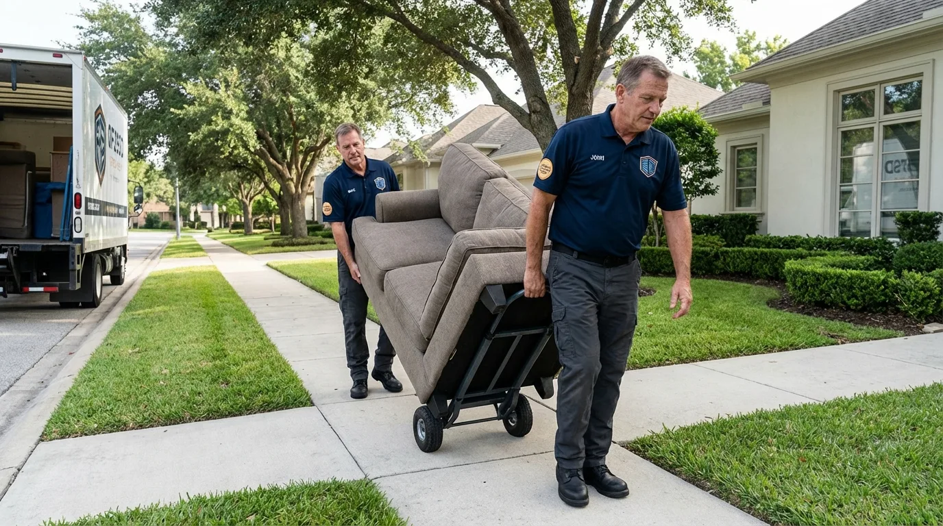 Local residential moving crew loading furniture in Pine Beach, NJ